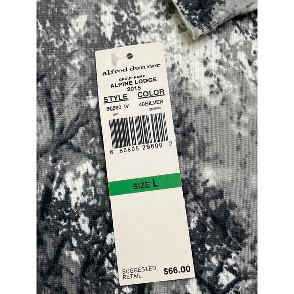 Alfred Dunner Alpine Lodge 3/4 sleeve gray/ white sweater, size large, MSRP $66 - Picture 2 of 9